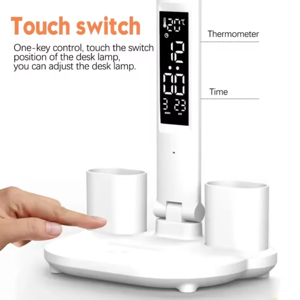 Rechargeable Tabel lamp with fan and clock - Image 3