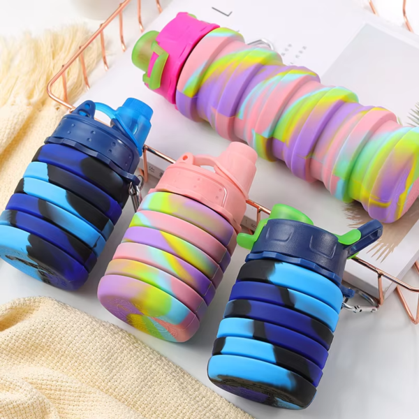 Outdoor Sports Silicone 500ml Foldable Water Bottle - Image 3